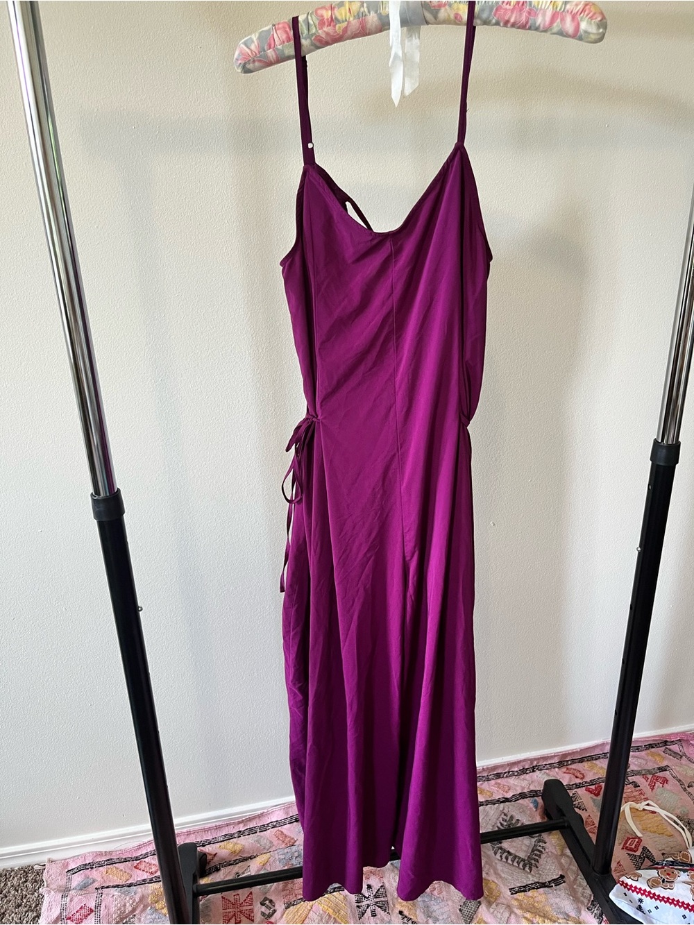 Athleta Plum Maxi Slip Dress/romper with Adjustable Straps